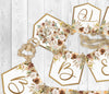 Bride to Be Shower Banner, Realistic Boho Neutral Flowers Floral, Bridal Shower Garland, Gold Letters