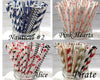Paper Party Straws / Choose Set of 50 / Birthday Party Baby Shower Bridal Shower Birthday Favors