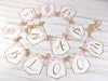 Baby in Bloom Shower Banner, Realistic Pink Blush Ivory Floral, Baby Shower Garland, Gold Letters