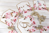 Baby in Bloom Shower Banner, Realistic Pink Wild Roses Floral, Baby Shower Garland, Gold Letters