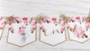 Baby in Bloom Shower Banner, Realistic Pink Wild Roses Floral, Baby Shower Garland, Gold Letters