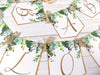 Baby in Bloom Shower Banner, Realistic Greenery Leaves Floral, Baby Shower Garland, Gold Letters
