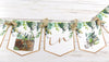 Baby in Bloom Shower Banner, Realistic Greenery Leaves Floral, Baby Shower Garland, Gold Letters