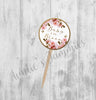 Pink Wild Roses Baby in Bloom Cupcake Toppers, Baby Shower Picks, Oh Baby Girl Boy Twins Floral Gender Neutral, Summer Roses