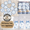 Blue Chinoiserie Toile Baby Shower Cupcake Toppers, Baby Shower Picks