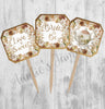 Bridal Shower Boho Neutral Floral Cupcake Toppers, Bridal Shower Picks, Bride to Be, Love is Sweet Tea Party