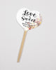 Wildflowers Bridal Shower Cupcake Toppers Picks Floral - Personalized - Round Heart Fancy Square - Love is Sweet