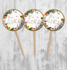 Wildflowers Baby in Bloom Cupcake Toppers, Baby Shower Picks, Oh Baby Girl Boy Twins Floral Gender Neutral, Bright Wildflower