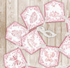 Pink Chinoiserie Toile Floral Baby Shower Banner, Baby Shower Garland