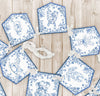 Blue Chinoiserie Toile Floral Baby Shower Banner, Baby Shower Garland