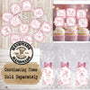 Pink Chinoiserie Toile Baby Shower Cupcake Toppers, Baby Shower Picks