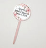 Pink Floral Bridal Shower Cupcake Toppers Picks Floral - Personalized - Round Heart Fancy Square - Love is Sweet