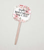 Pink Floral Bridal Shower Cupcake Toppers Picks Floral - Personalized - Round Heart Fancy Square - Love is Sweet