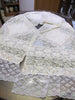 Sequin Lace Long Table Runner - White Off White - OOAK Vintage Style Rustic 26" x 124"