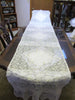 Sequin Lace Long Table Runner - White Off White - OOAK Vintage Style Rustic 26" x 124"