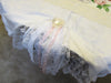 Vintage Waverly Roses Lace Table Runner - White Off White - Special Occasion  OOAK - Vintage Style Rustic 33" x 86"