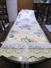 Hydrangea Bouquet Floral Table Runner Tablecloth - OOAK - Vintage Style Shabby 30" x 100"