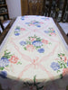 Hydrangea Bouquet Floral Table Runner Tablecloth - Special Occasion - OOAK - Vintage Style Shabby 34" x 102"
