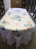 Hydrangea Bouquet Floral Table Runner Tablecloth - Special Occasion - OOAK - Vintage Style Shabby 34" x 102"