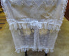 Ivory and White Lace Table Runner Tablecloth - Tattered Special Occasion - OOAK - Vintage Style 23" x 80"