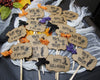 12 Halloween Cupcake Toppers - Kraft Eat Me Bite Me Trick or Treat If You Dare