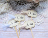 i do Wedding Cupcake Toppers Party Picks Vintage Rustic Shabby - Set of 12  18  36  50  100