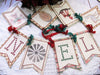 Country Rustic Christmas Banner Garland Sign - Let it Snow - Noel - Joy - Christmas Party Decorations Cupcake Toppers Paper Straws