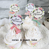 Watercolor Floral Just Married Cupcake Toppers