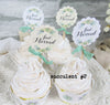 Just Married Floral Boho Succulent or Tropical Cupcake Toppers - Set of 18