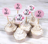 18 It's a Girl Pink Floral and Polka Dot Baby Shower Cupcake Toppers Picks - Set of 18
