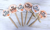 18 Oh Baby! Baby Shower Cupcake Toppers Picks - Peach Gender Neutral - Floral and Polka Dot - Set of 18