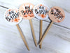 18 Oh Baby! Baby Shower Cupcake Toppers Picks - Peach Gender Neutral - Floral and Polka Dot - Set of 18