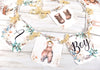 It's a Boy Boho Baby Clothes Banner, Clothesline Baby Shower Sign with Ivory Ribbons