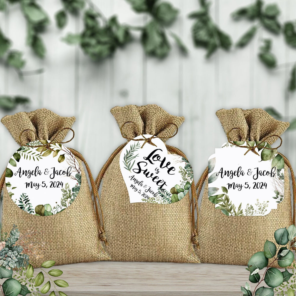 succulent gift tags Greenery Leaves Wedding Favor Tags, Tags Only, Personalized Gift Tags,