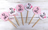 18 It's a Girl Pink Floral and Polka Dot Baby Shower Cupcake Toppers Picks - Set of 18