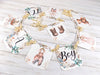 It's a Boy Boho Baby Clothes Banner, Clothesline Baby Shower Sign with Ivory Ribbons