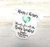 Hugs & Kisses Thank You Baby Infant Bodysuit Romper Shower Favor Gift Tags with Hearts - Personalized
