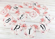 Peach Pink Floral Bride to Be Banner with ribbons, Future Mrs. Bridal Shower Banner, Watercolor Floral Shower Banner Sign