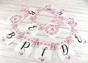 Pink Floral Bride to Be Banner with ribbons, Future Mrs. Bridal Shower Banner, Watercolor Floral Shower Banner Sign
