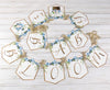 Baby in Bloom Shower Banner, Realistic Blue Ivory Floral, Baby Shower Garland, Gold Letters