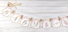 Baby in Bloom Shower Banner, Realistic Pink Blush Ivory Floral, Baby Shower Garland, Gold Letters