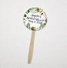 Greenery Leaves Eucalyptus Bridal Shower Cupcake Toppers Picks Floral - Personalized - Round Heart Fancy Square - Love is Sweet