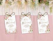 Baby in Bloom Baby Shower Favor Tags, Printed Tags Only, Personalized Thank You Tags, Real Pink Blush Roses Tags, It's a Boy or Girl