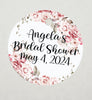 Pink Floral Bridal Shower Thank You Favor Tags, Tags Only, Personalized Gift Tags, Floral Heart Square Round Tags - Boho Shower