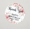 Pink Floral Bridal Shower Thank You Favor Tags, Tags Only, Personalized Gift Tags, Floral Heart Square Round Tags - Boho Shower