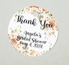 Peach Floral Bridal Shower Thank You Favor Tags, Tags Only, Personalized Gift Tags, Floral Heart Square Round Tags - Boho Shower