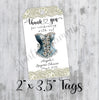 Floral Vintage Corset Lingerie Shower Tags, Printed, Personalized Thank You Bachelorette Favor, Tags Only, Personalized Gift Tags, Bridal Shower