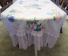 Hydrangea Bouquet Floral Table Runner Tablecloth - Special Occasion - OOAK - Vintage Style Shabby 34" x 102"