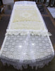 Ivory and White Lace Table Runner Tablecloth - Tattered Special Occasion - OOAK - Vintage Style 23" x 80"