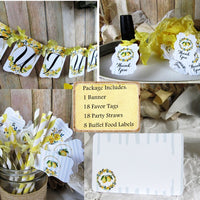 Lemon Watercolor Floral Bridal Shower Decorations Bride to Be Package